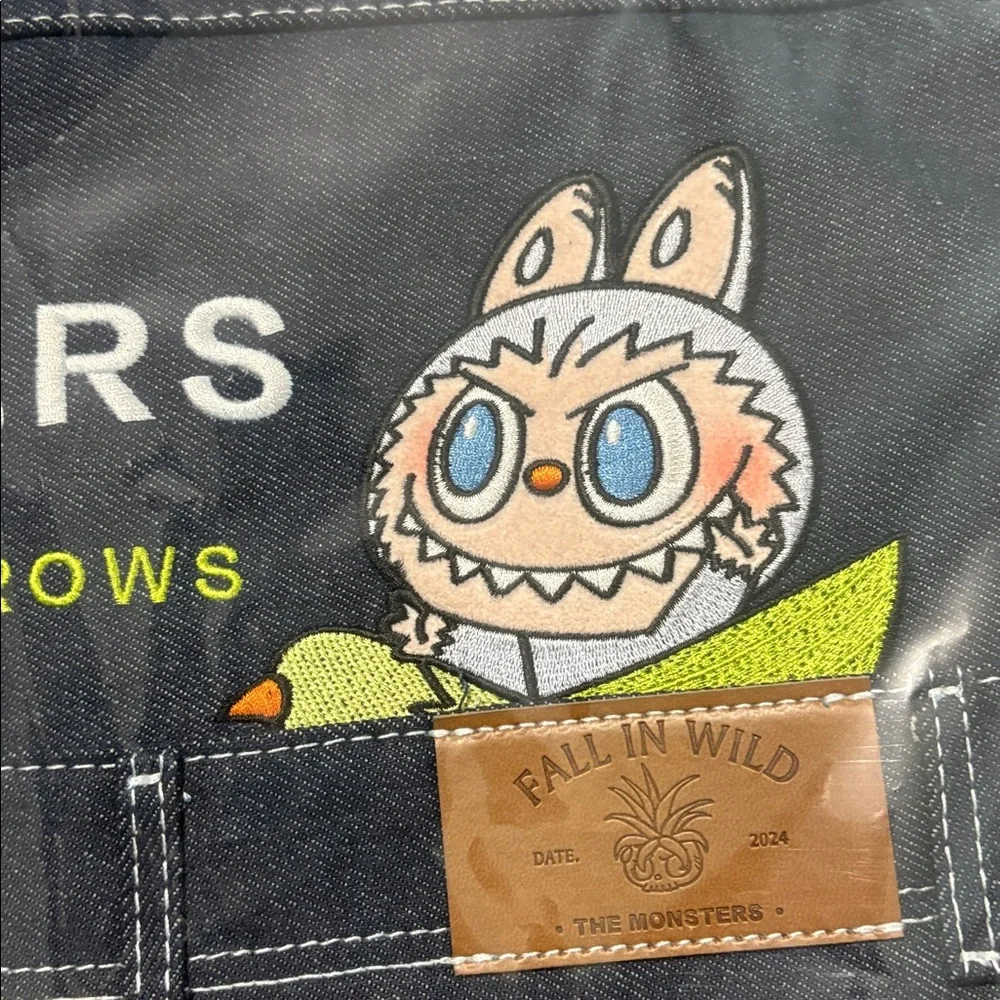 POP MART Labubu The Monsters Fall in the wild Denim Messenger bag
